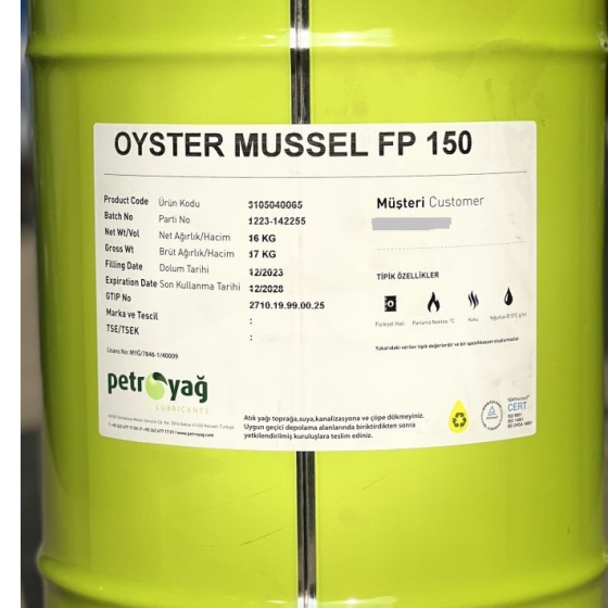 Petroyag Oyster Mussel FP 150 - Dầu bánh răng thực phẩm 