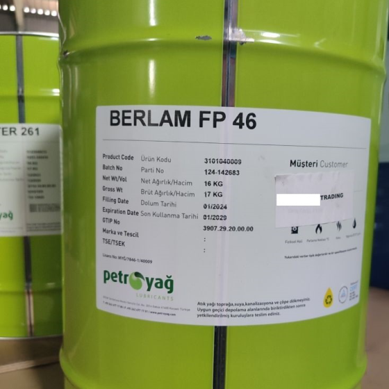 PETROYAĞ BERLAM FP 46 - Dầu máy nén khí thực phẩm