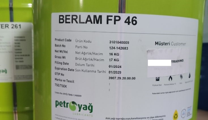 PETROYAĞ BERLAM FP 46 - Dầu máy nén khí thực phẩm