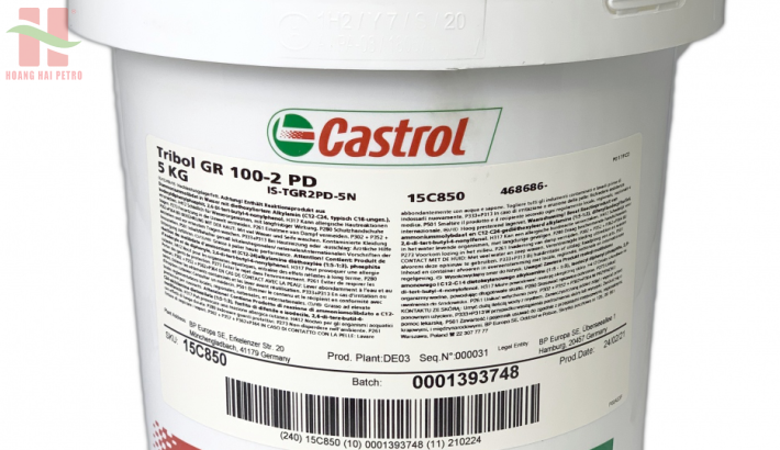 Castrol Tribol GR 100 2 PD - Mỡ chịu nhiệt độ cao 140°C, tải trọng nặng 
