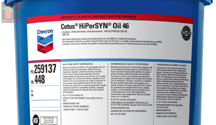 Caltex Cetus Hipersyn Oils 32/46/68 - Dầu máy nén khí tổng hợp
