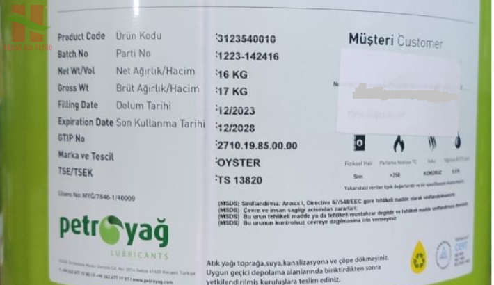 DẦU TRẮNG (White Oil) / DẦU PARAFFIN PETROYAG OYSTER 193