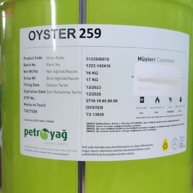 DẦU TRẮNG (White Oil) / DẦU PARAFFIN PETROYAG OYSTER 259 